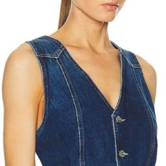 NWT Mother Superior THE MASKED RIDER-DID YOU BRING ME ANYTHING Denim Vest Large - Picture 3 of 15